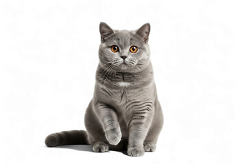 Obraz premium Illustration of grey british shorthair cat sitting isolated on transparent background