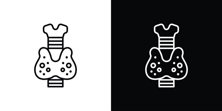 Thyroid icon, outline vector sign, logo design download