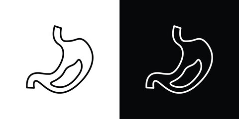 Fototapeta premium Stomach with Liquids icon, outline vector sign, logo design download