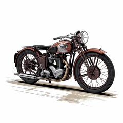 An illustration of a classic vintage motorcycle, a symbol of speed and tradition