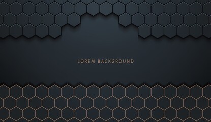 Abstract black and grey hexagonal pattern background