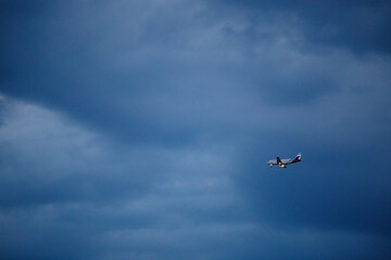 A passenger plane approaches Pula Airport for landing