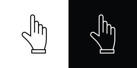 Fototapeta premium Pointing hand icon, outline vector sign, logo design download