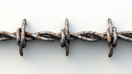 Rusted barbed wire extends horizontally, telling tales of abandoned paths and lost places