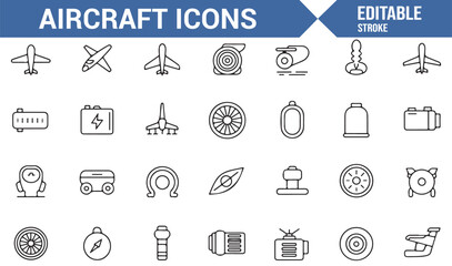 Aviation Equipment Icons for Technical Diagrams