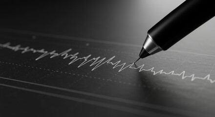 Pen Drawing Oscillating Graph