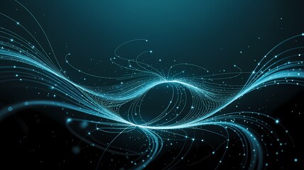 Abstract background with glowing blue light streaks and futuristic lines