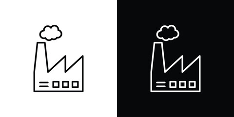 Factory icon, outline vector sign, logo design download