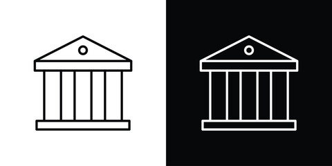 Courthouse icon, outline vector sign, logo design download