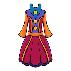 Velvet Dress Vector Style on White