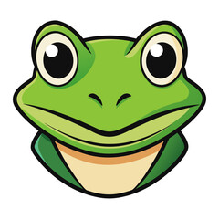 Frog Head Vector Style on White