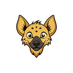 Hyena Head Vector Style on White