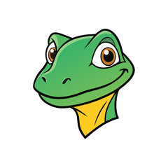 Lizard Head Vector Style on White