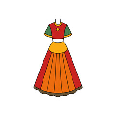 Creative Lehenga Choli Vector Style