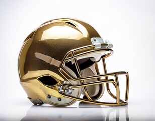 Fototapeta premium stylish gold football helmet isolated on white background perfect for sports themed projects and branding