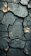 Obraz premium A textured, cracked surface showcases layers of weathering and natural erosion effects