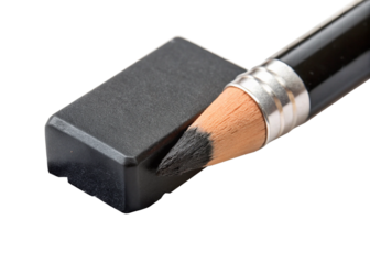 Soft black eraser and eraser dust correcting penciled mistakes