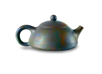 Small traditional eastern teapot with abstract color painting