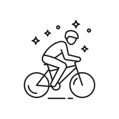 Obraz premium A person rides a bicycle with stardust surrounding them, possibly representing a healthy and environmentally friendly lifestyle activity