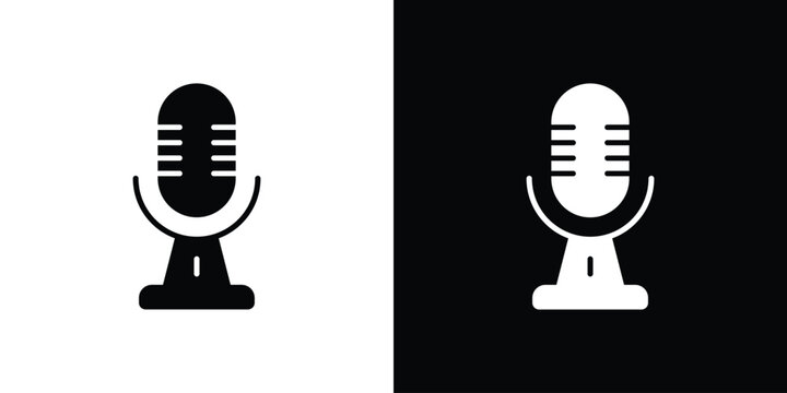 Voice recognition icon, glyph style icon for web site or mobile app