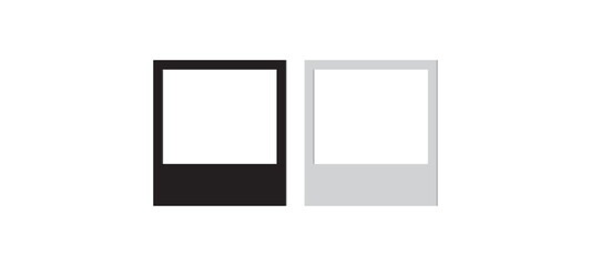 Realistic Polaroid photo template. Empty photo frame mock up with shadow.