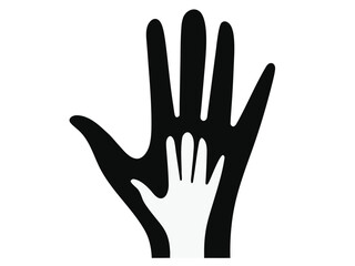 Obraz premium Helping hands icon. Care, adoption, pregnancy or family concept