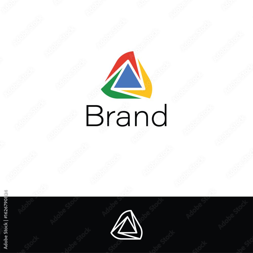 Poster triple v or a triangle monogram isolated with two backgrounds.