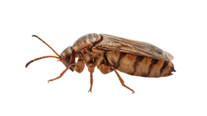 Unusual hybrid creature with insect body and mouse head isolated on the transparent background futuristic animal concept