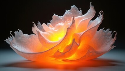 Fototapeta premium Abstract 3D Fluid Swirl with Glowing Core – Futuristic Digital Art in Dynamic Motion