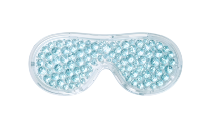 Gel bead eye mask for puffy eyes relief and cooling therapy on the transparent background, skincare accessory for relaxation and soothing tired eyes