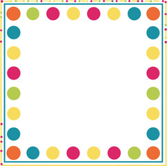 Obraz premium Minimal Dot Border with Evenly Spaced Colorful Circles