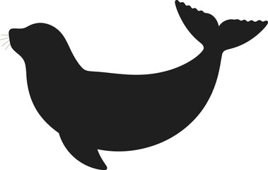 Vector art of silhouette of a seal swimming gracefully in the ocean a simple yet elegant vector illustration perfect for various design applications