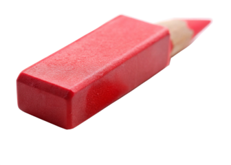 Soft red eraser and eraser dust correcting penciled mistakes