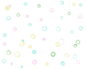 水彩で描いたようなシャボン玉