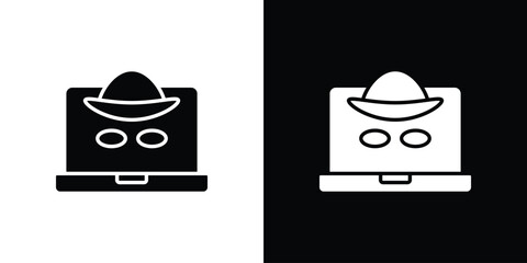 Hacker icon, glyph style icon for web site or mobile app