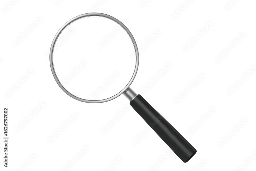 Poster realistic magnifying glass with a transparent background, perfect for various design projects requir