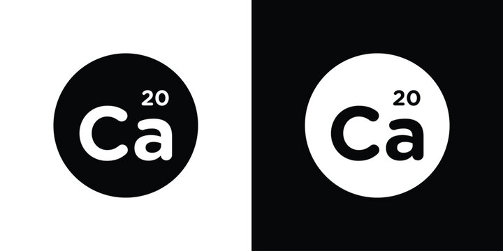 Calcium icon, glyph style icon for web site or mobile app