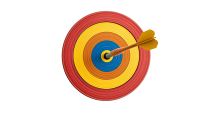 Wooden Dartboard Close-Up – Red, Blue, Yellow Concentric Rings High-Resolution Photo