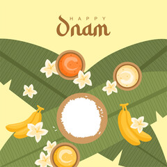 vector onam background template flat design