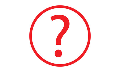 simple red question mark on outline red circle.