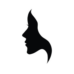 vector women face silhouette isolated business beauty female company logo lady icon
