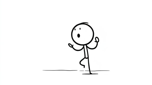 Hand Drawn Stick Figure Expressing Surprise
