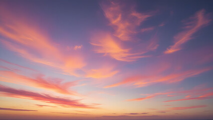 Obraz premium Red sunset sky with clouds at dusk