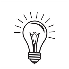 Light bulb vector icon illustration symbol of idea and creativity