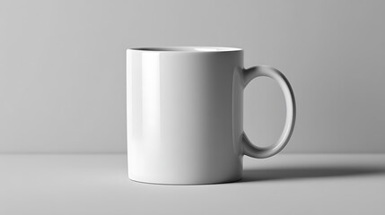 Obraz premium white mug mockup with grey background .