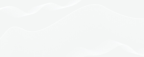 Elegant White Wavy Lines and Dotted Gradient Abstract Design on Light Background