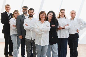 Business team standing together in unity and confidence