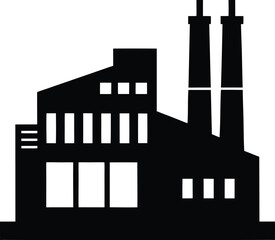 Obraz premium Vector illustration of a factory and industry logo design black and white