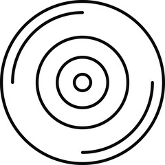 Compact disc (CD) or digital versatile disc (DVD) icon. Ideal for multimedia, data storage, music albums, retro technology, and software packaging visuals.