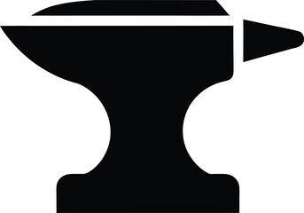 Minimalist anvil icon silhouette vector on white background